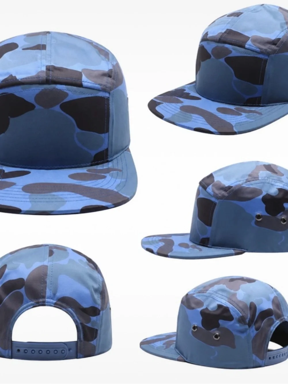 Blue Camouflage Five-Panel Cap